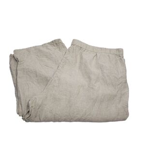 Eileen Fisher Organic Linen Pants Neutral Beige Tan Plus Sz 1X Wide Leg Pull On